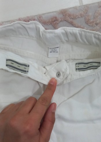 Beyaz Erkek Çocuk Pamuk Pantolon - Görsel 5