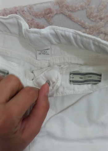 Beyaz Erkek Çocuk Pamuk Pantolon - Görsel 4