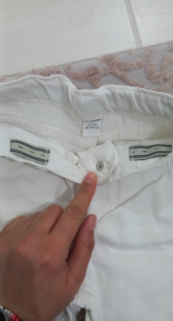 Beyaz Erkek Çocuk Pamuk Pantolon - Görsel 5