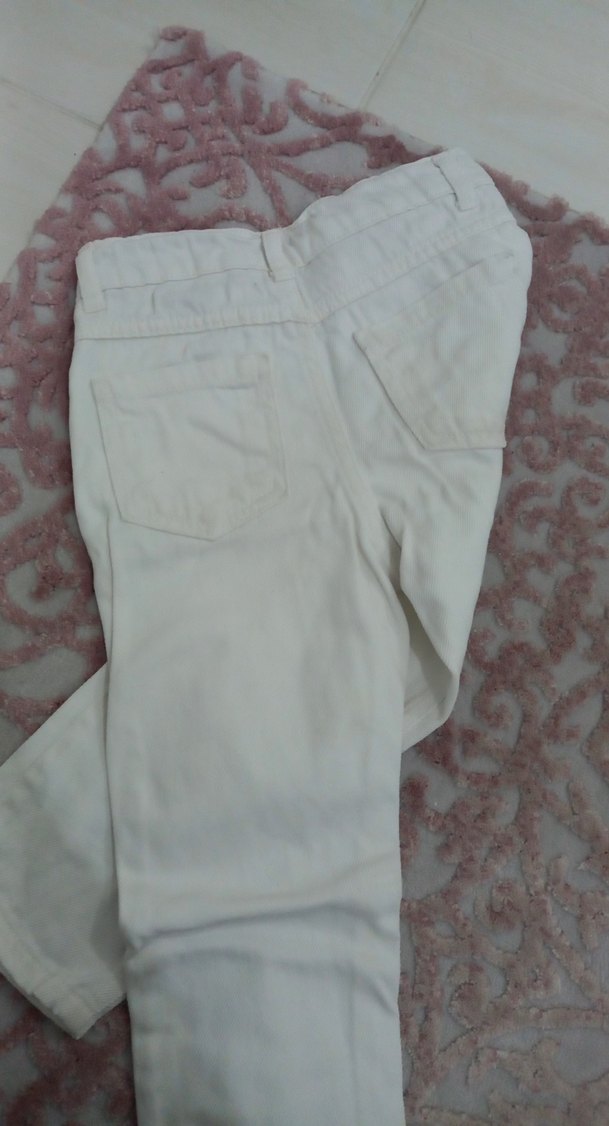 Beyaz Erkek Çocuk Pamuk Pantolon - Görsel 3