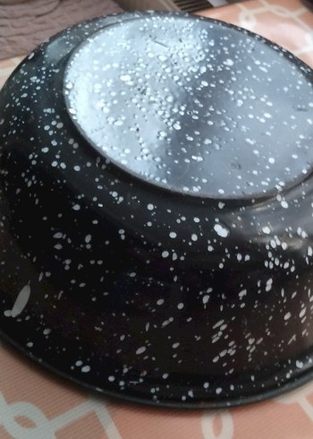 Çiçek Desenli emaye büyük çukur tabak hiç bir çizik atma yok - Görsel 5