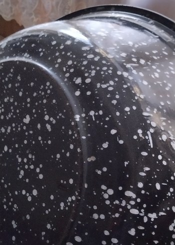 Çiçek Desenli emaye büyük çukur tabak hiç bir çizik atma yok - Görsel 6