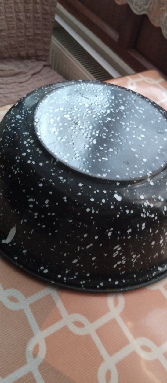 Çiçek Desenli emaye büyük çukur tabak hiç bir çizik atma yok - Görsel 5