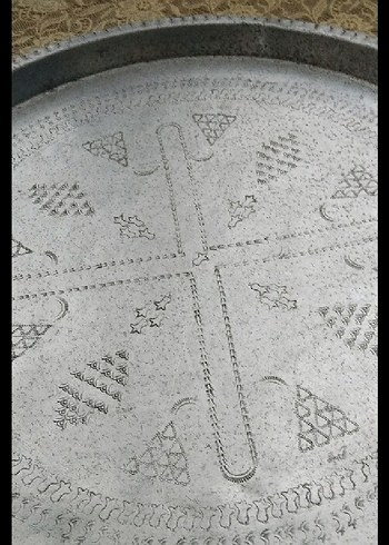 nakışlı alüminyum büyük 55 senelik kırık ezik yok hafif kararma - Görsel 2