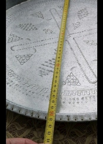 nakışlı alüminyum büyük 55 senelik kırık ezik yok hafif kararma - Görsel 4