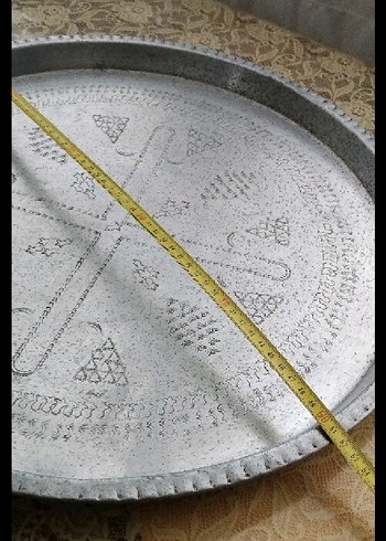 nakışlı alüminyum büyük 55 senelik kırık ezik yok hafif kararma - Görsel 3