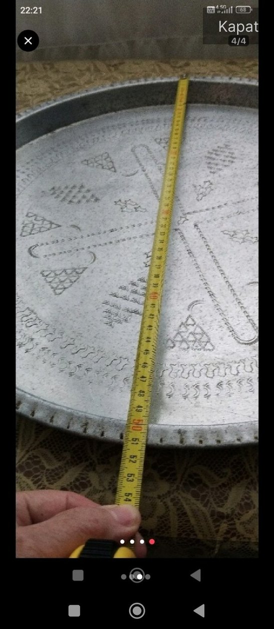 nakışlı alüminyum büyük 55 senelik kırık ezik yok hafif kararma - Görsel 4