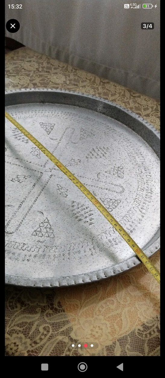 nakışlı alüminyum büyük 55 senelik kırık ezik yok hafif kararma - Görsel 3