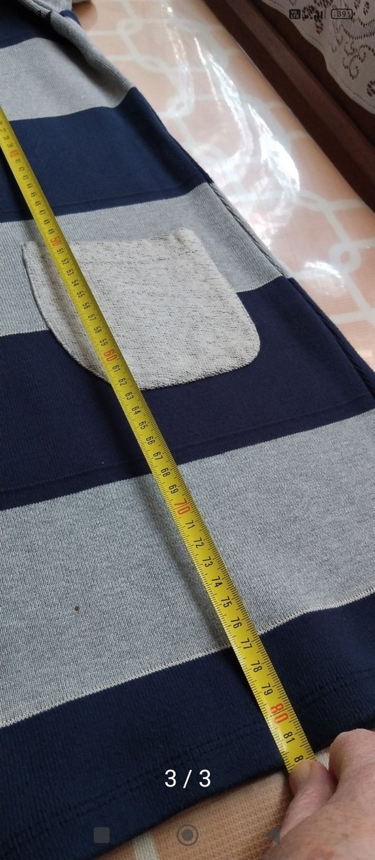 Gri Çizgili Kadın Triko tunik elbise yeni hiç bir kusuru yok - Görsel 2