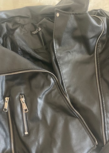 Diğer Siyah Deri Biker Ceket