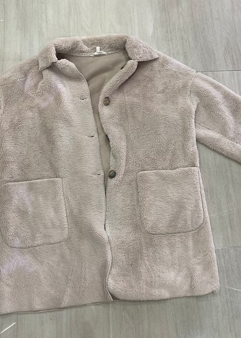 xxl Beden Bej Kadın Midi Peluş Kaban
