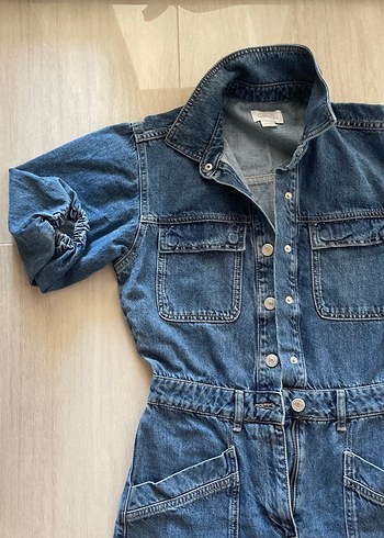 s Beden mavi Renk Kadın Koyu Mavi Denim Tulum