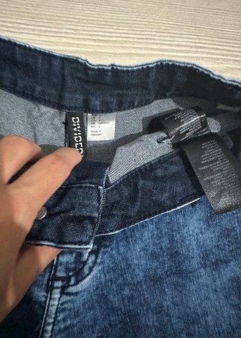 xs Beden mavi Renk Kadın Mavi Kemerli Mini Denim Şort