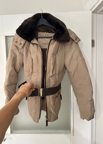 s Beden camel Renk Kürklü Bej Kadın Kışlık Ceket