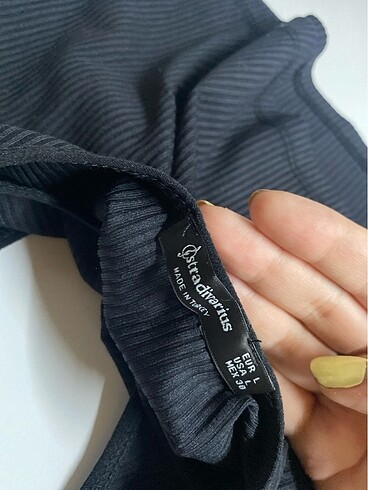 Stradivarius Basic atlet kadın üst siyah