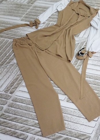 40 Beden camel Renk Bej tunik takim