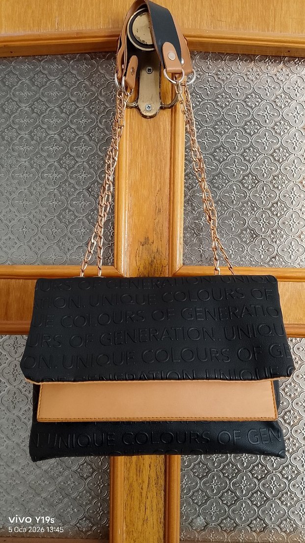 Zincir Detaylı Kahverengi Deri Kadın Çanta - Görsel 5