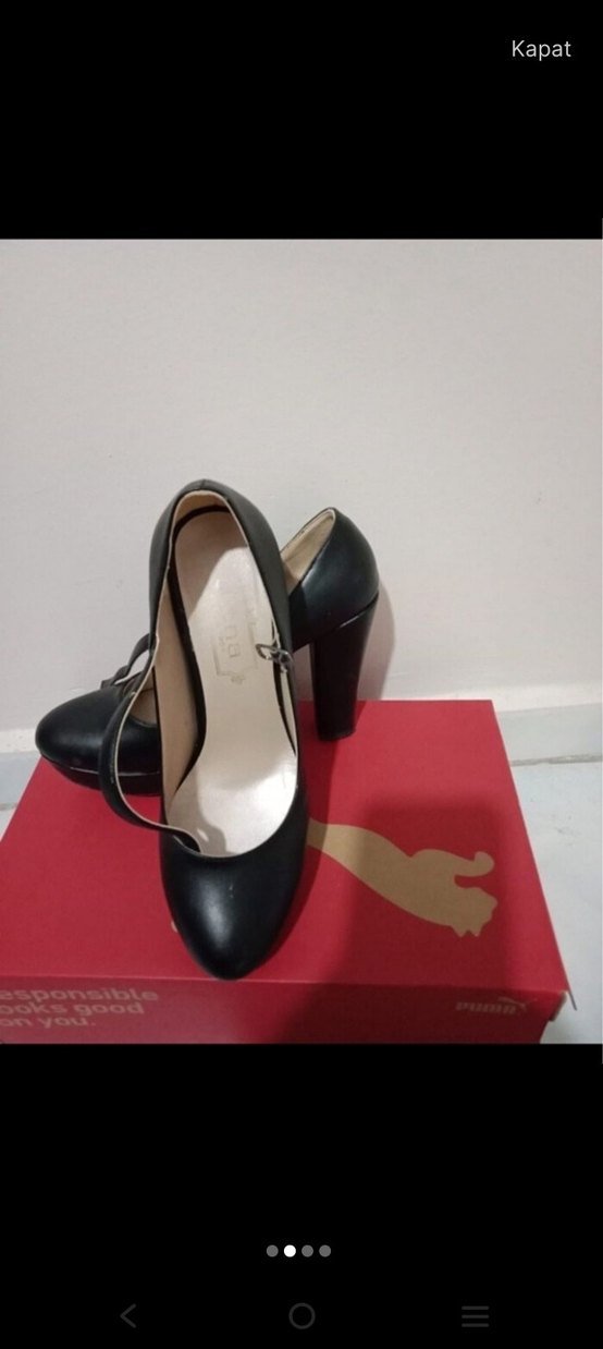 Tokalı Siyah Kadın Topuklu Ayakkabı - Görsel 2