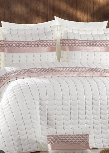 İşlemeli Beyaz Nevresim Takımı 3 kere tek kullandım - Görsel 2