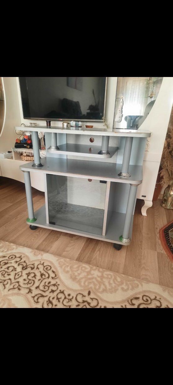 gri televizyon sehpası mobilya - Görsel 2