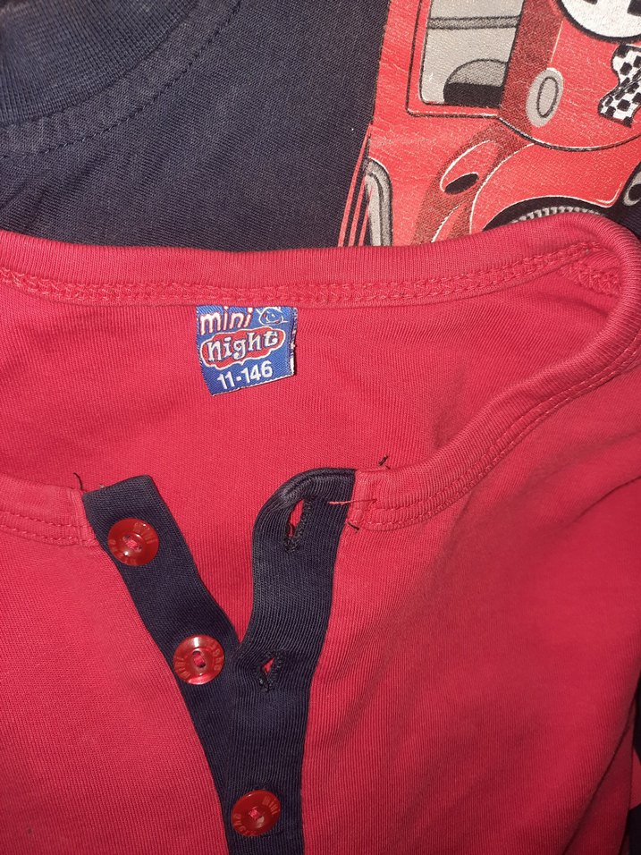 Kırmızı Baskılı Uzun Kollu Hamile Tulum - Görsel 2