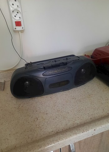 Gri Taşınabilir Müzik Sistemi radyo