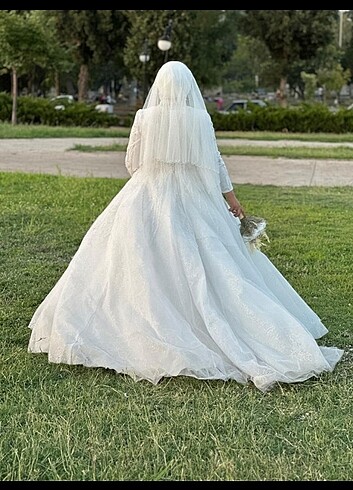 Tesettür prenses model gelinlik - Görsel 5