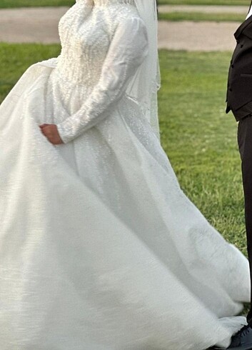 Tesettür prenses model gelinlik - Görsel 6