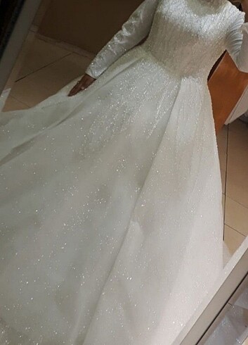 Tesettür prenses model gelinlik - Görsel 7