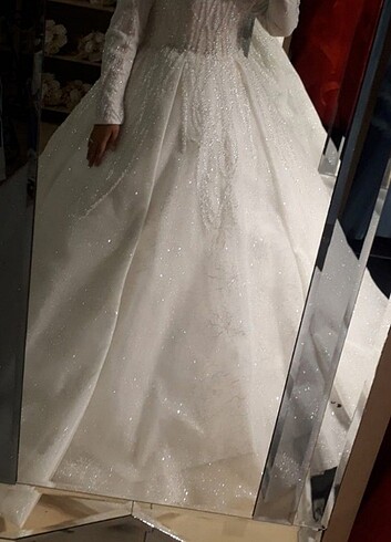 Tesettür prenses model gelinlik - Görsel 8