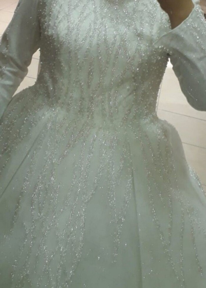 Tesettür prenses model gelinlik - Görsel 4