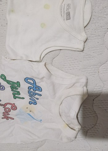 Beyaz Baskılı Pamuklu Kolsuz Bebek Body - Görsel 8