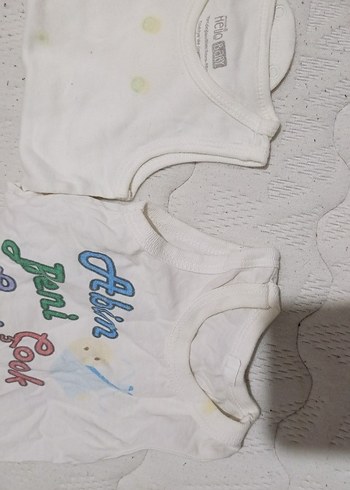 Beyaz Baskılı Pamuklu Kolsuz Bebek Body - Görsel 7