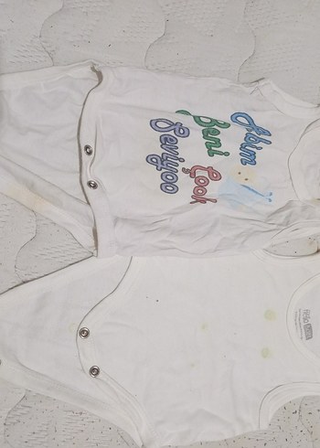 Beyaz Baskılı Pamuklu Kolsuz Bebek Body - Görsel 9
