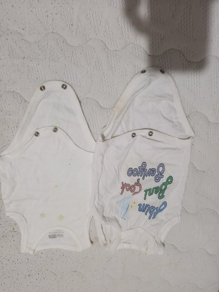 Beyaz Baskılı Pamuklu Kolsuz Bebek Body - Görsel 4