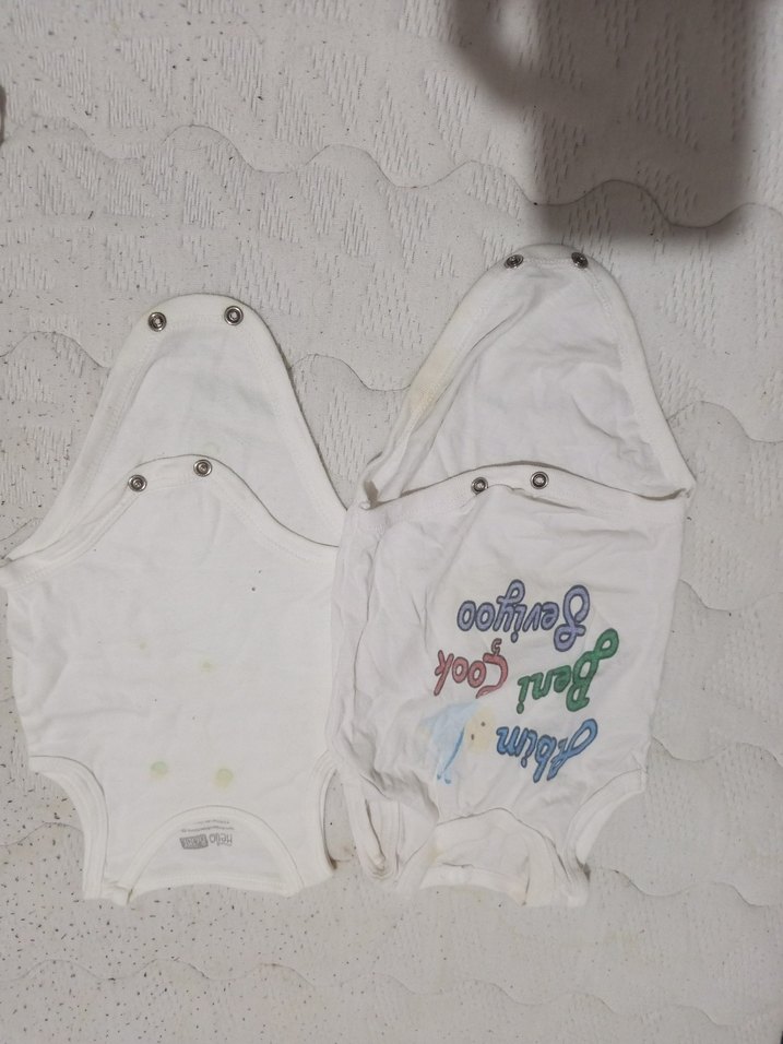 Beyaz Baskılı Pamuklu Kolsuz Bebek Body - Görsel 5