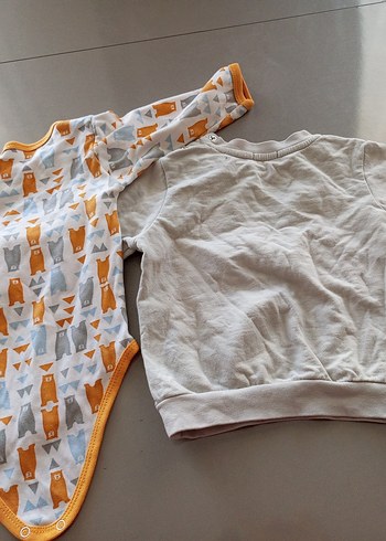 Renkli Baskılı Bebek bebek kıyafet 6 9Ay - Görsel 3