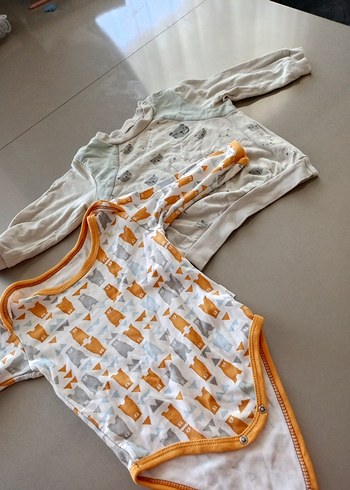 Renkli Baskılı Bebek bebek kıyafet 6 9Ay - Görsel 9