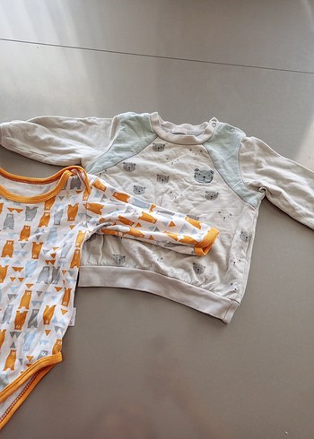 Renkli Baskılı Bebek bebek kıyafet 6 9Ay - Görsel 8