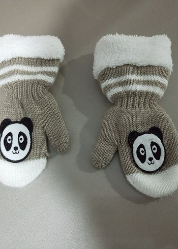 bebek eldiven Bej Gri Eldiven - Görsel 9