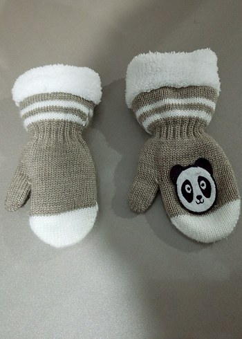 bebek eldiven Bej Gri Eldiven - Görsel 8