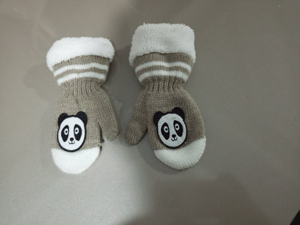 bebek eldiven Bej Gri  Eldiven - Görsel 5