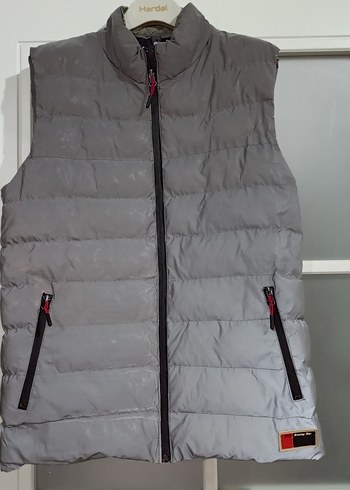 Gri Kapitone Erkek Yelek - Görsel 8