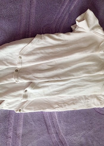 Bebek Beyaz Kolsuz Çıtçıtlı Body - Görsel 4