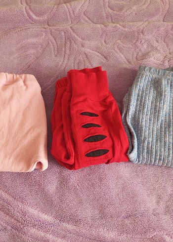 Kız Çocuk Kırmızı Triko Eşofman Altı - Görsel 5