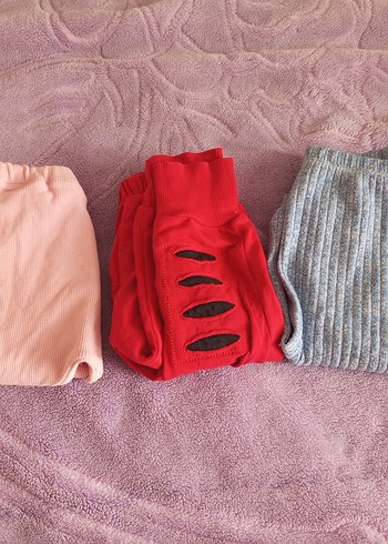 Kız Çocuk Kırmızı Triko Eşofman Altı - Görsel 6