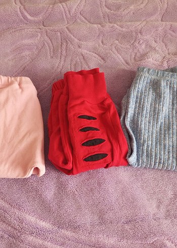 Kız Çocuk Kırmızı Triko Eşofman Altı - Görsel 7
