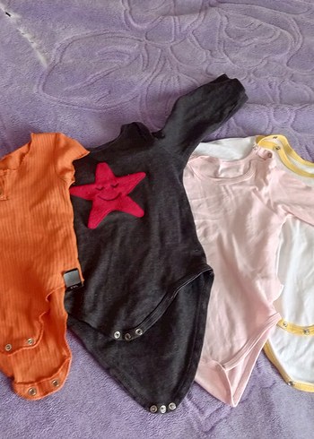 Uzun Kollu, Düğmeli Bebek Kız Body, Gri - Görsel 2