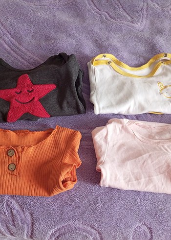 Uzun Kollu, Düğmeli Bebek Kız Body, Gri - Görsel 4