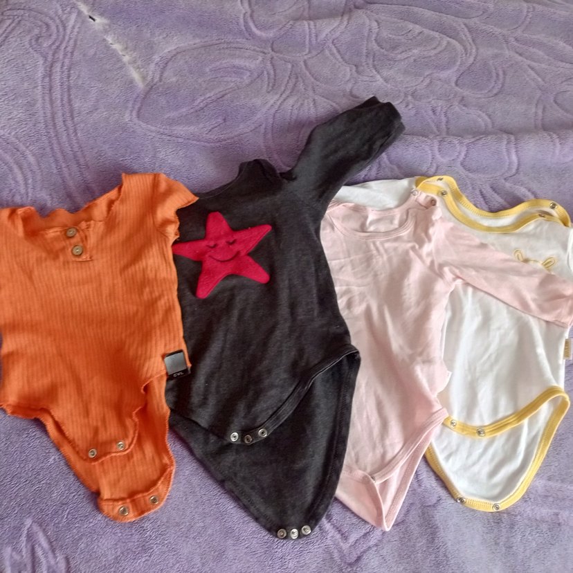 Uzun Kollu, Düğmeli Bebek Kız Body, Gri - Görsel 2